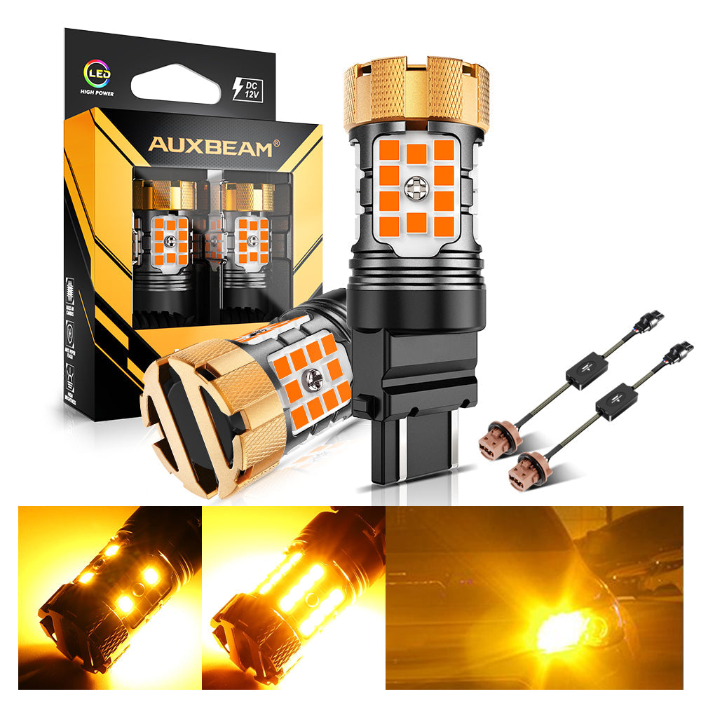 🆕T25 3157 3156 LED Turn Signal Light Rear/Front, Side Marker Light Bulbs 50W 4000LM CAN-Bus Error Free 3000K Amber B21-PRO Series |2 Bulbs