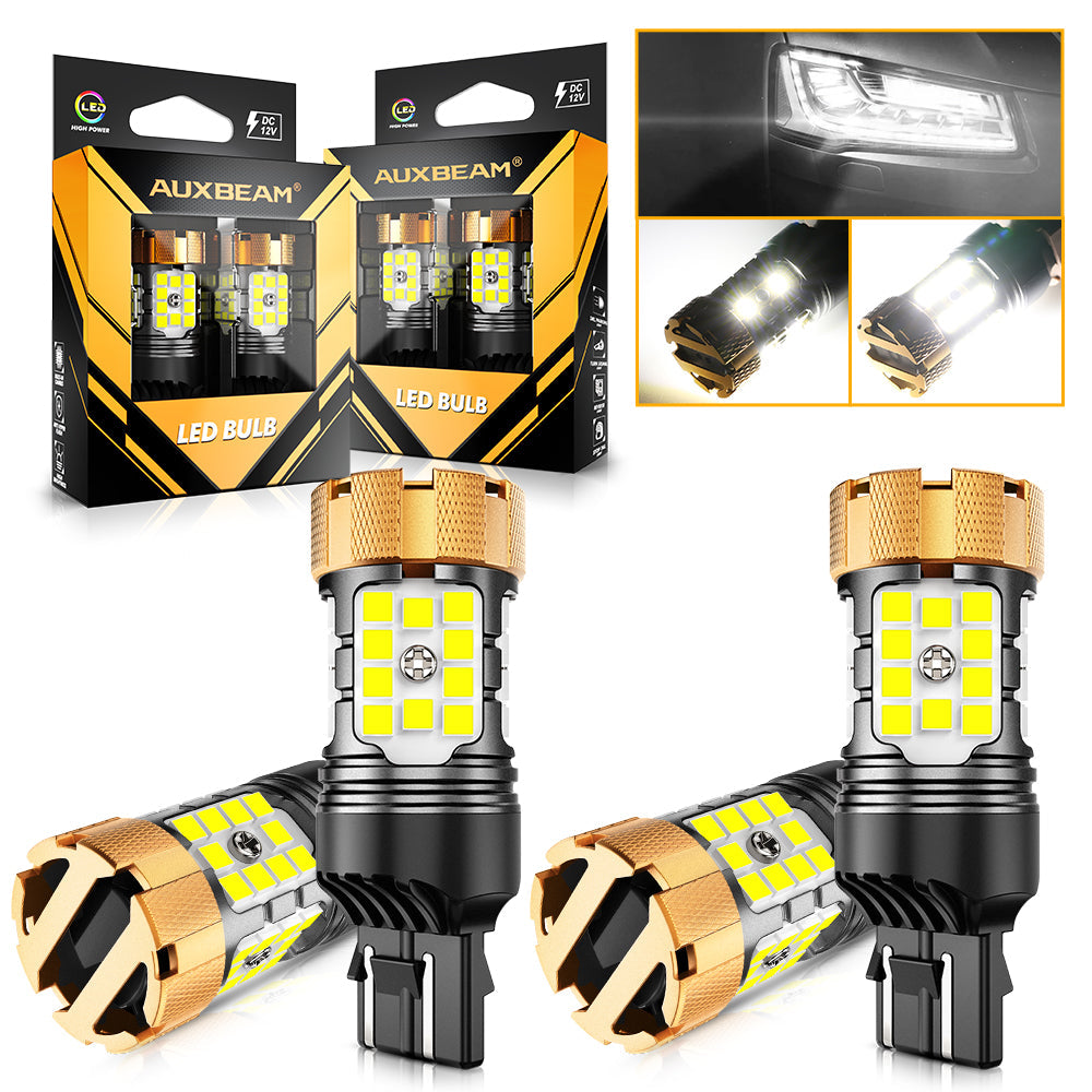 🆕T20 7443 7440 LED Backup Reverse/Turn Signal/Brake Tail Light Bulbs 50W 4000LM CAN-Bus Error Free 6500K White B21-PRO Series | 2 Bulbs
