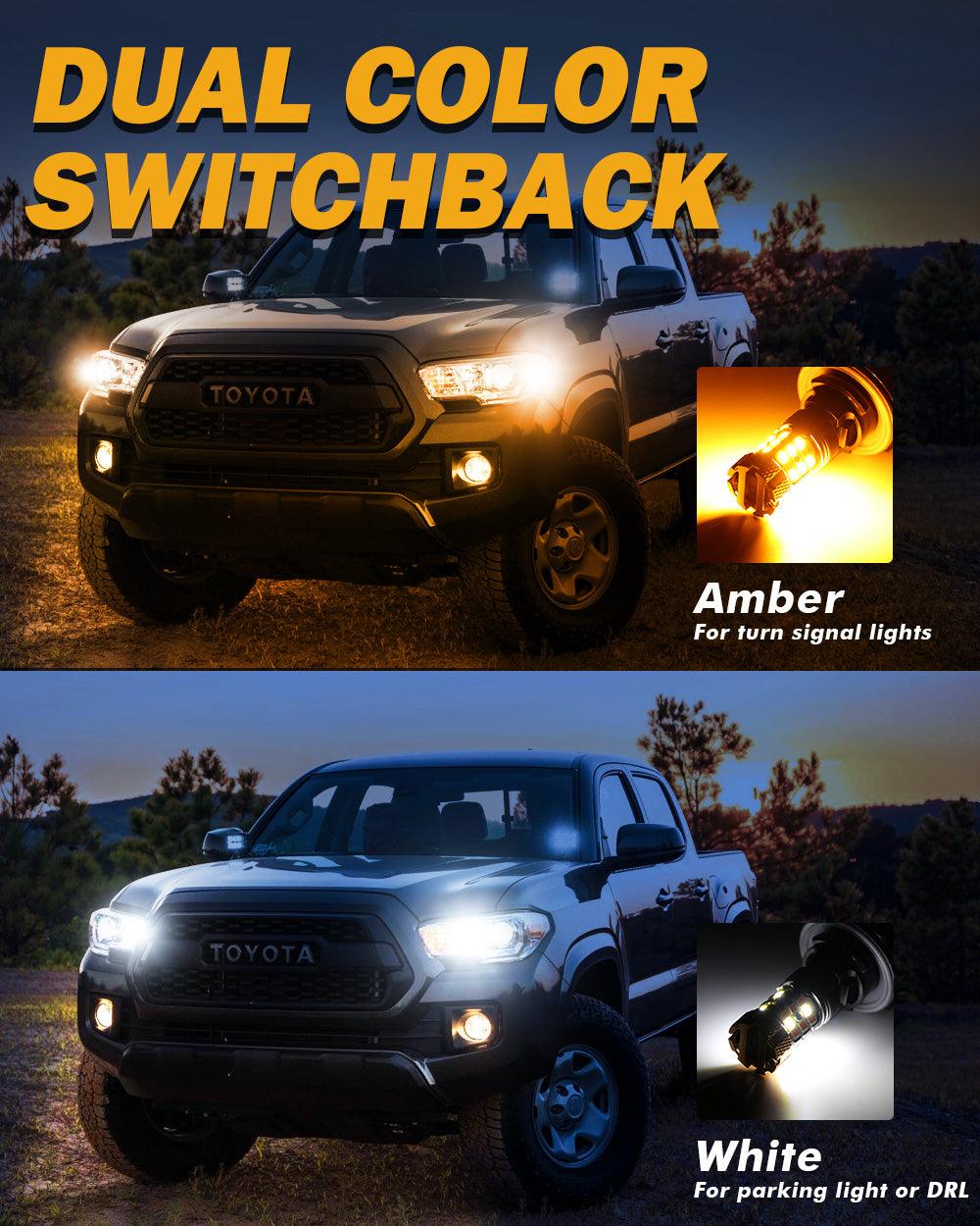 🆕 7443 US-CK LED Front Turn Signal & DRL Light Bulbs 50W 4000LM CAN-Bus Error Free Dual Color Switchback White & Amber B21-PRO Series | 2 Bulbs