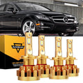 For 2007-2011 Mercedes-Benz CLS550 with Halogen Headlamps F-16 Plus Series Built-in Canbus LED Light Bulbs High Low Beam Bundle