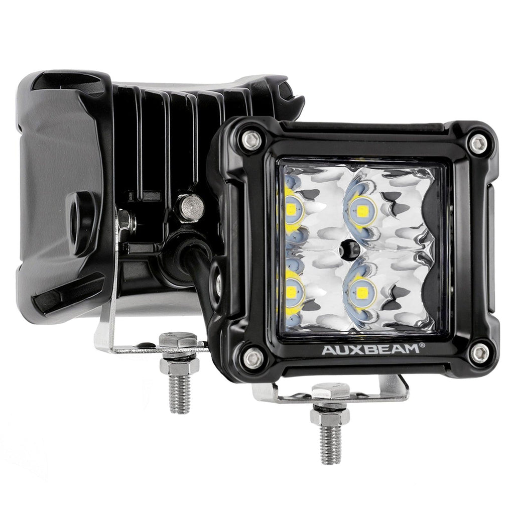 3 Inch Spot/Flood Beam LED Pods Light + Universal LED Working Lights Mounting Brackets