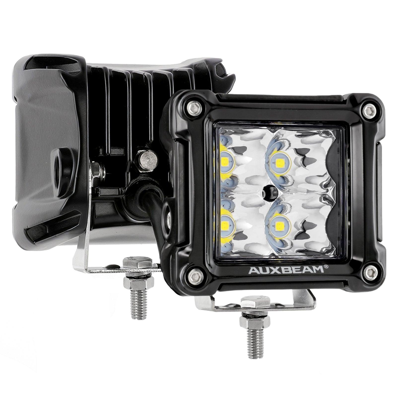 3 Inch Spot/Flood Beam LED Pods Light + Universal LED Working Lights Mounting Brackets