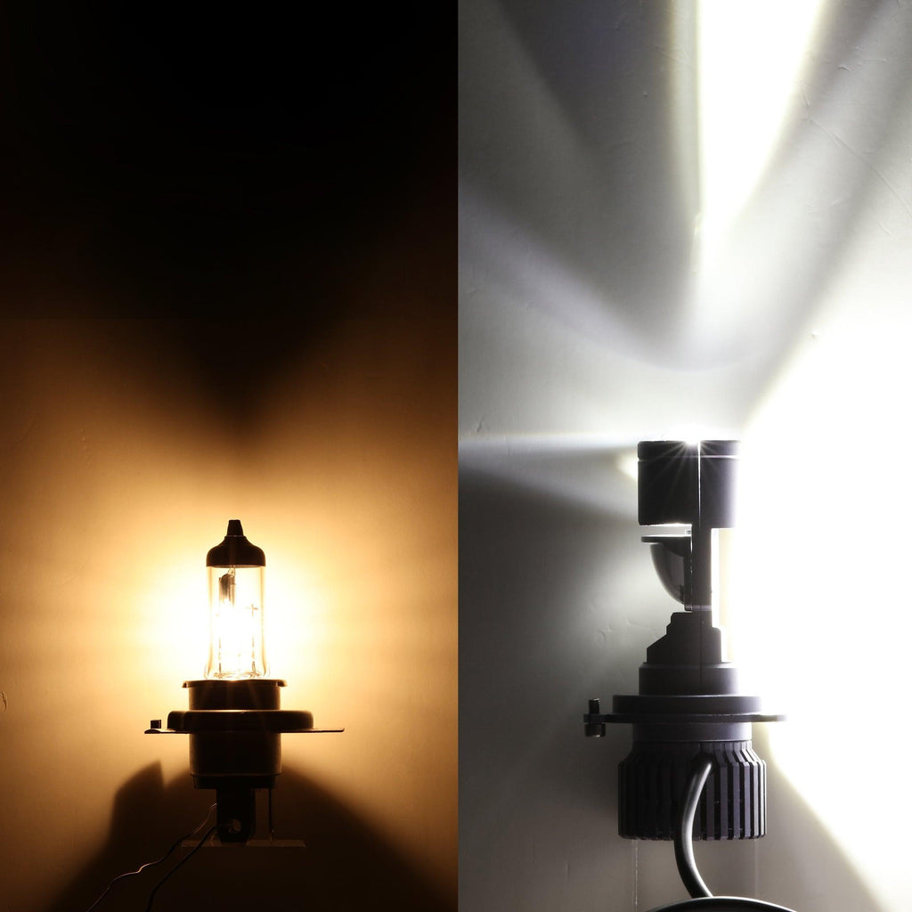 H4 LED Headlight Bulbs 110W 10000LM Mini Bi-LED Projector Lens Headlight 6000K Cool White | 2 Bulbs