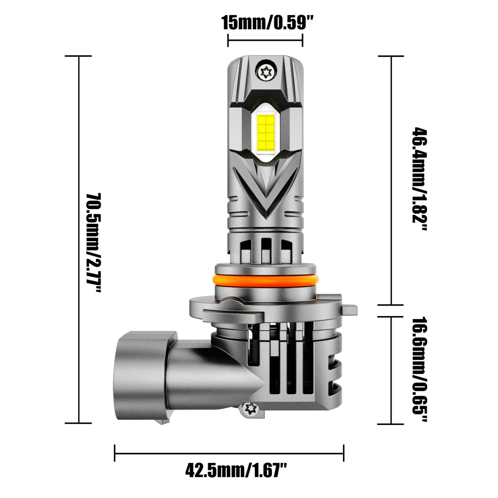 🆕9005/HB3 LED Headlight Bulbs Q25S Series 1:1 Mini Size 90W 22000LM 6500K Cool White | 2 Bulbs