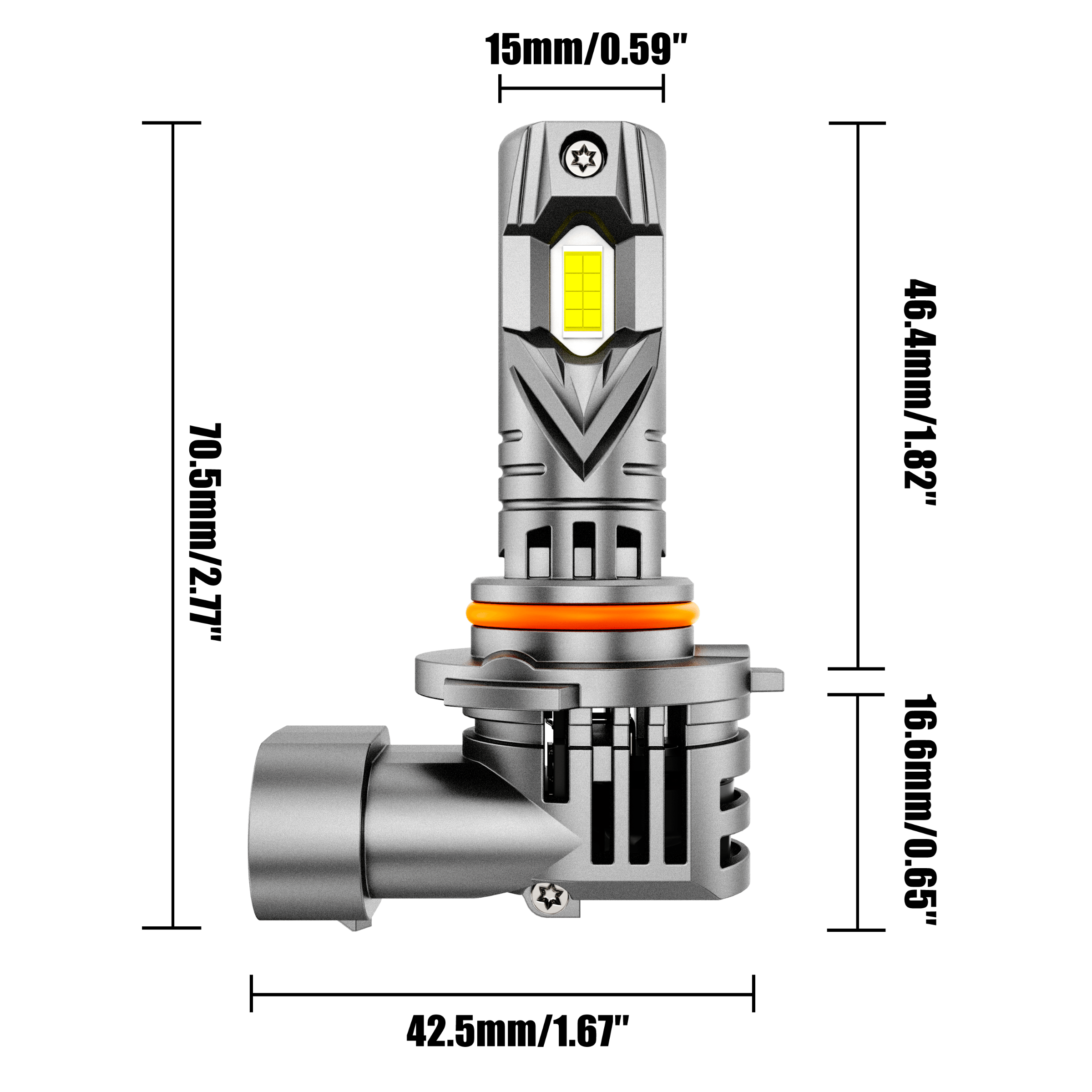 🆕9005+H11 LED Headlight Bulbs Q25S Series 1:1 Mini Size 90W 22000LM 6500K Cool White | 4 Bulbs