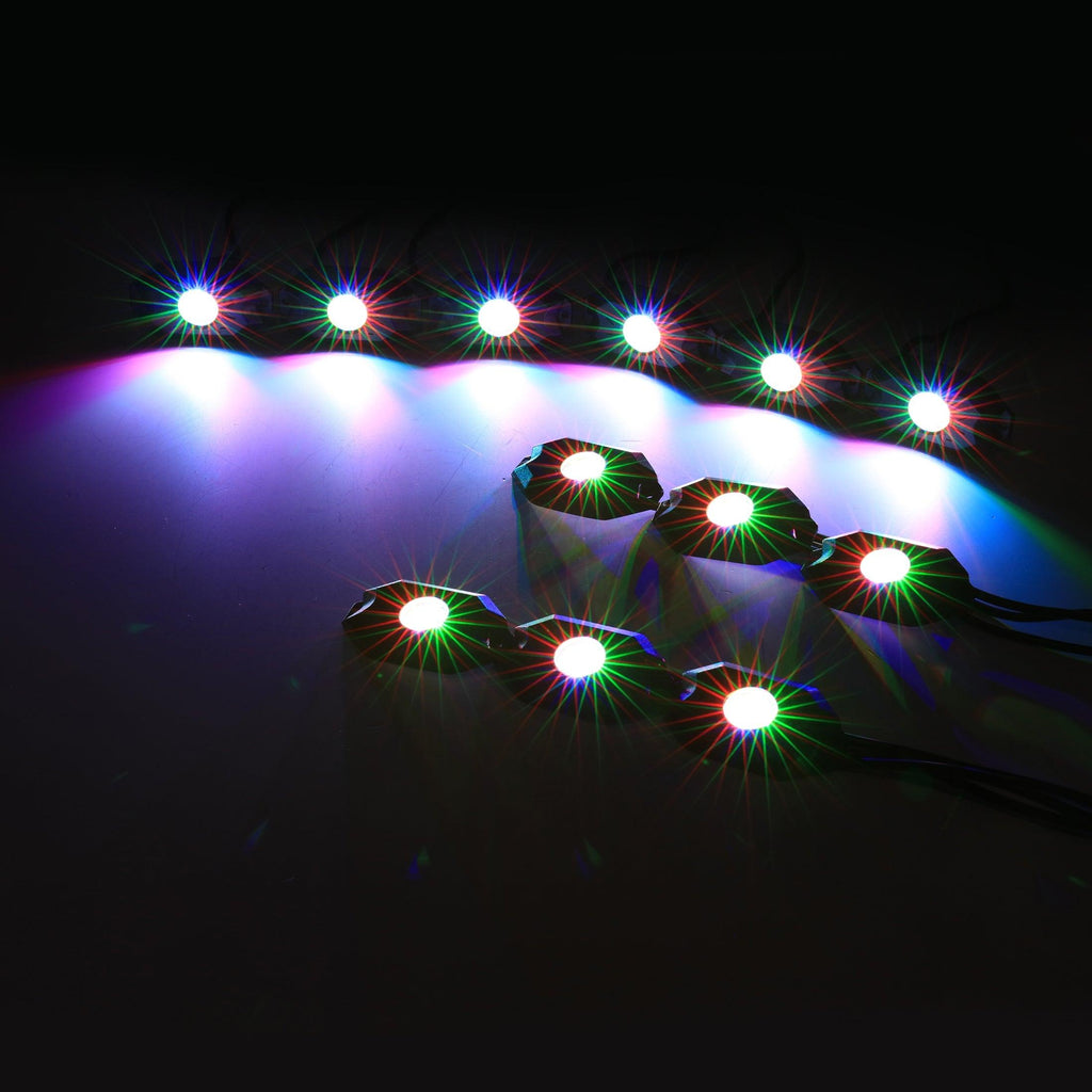 RGB LED Rock Light Set with Bluetooth Controller for GMC Sierra AT4 GMC Sierra 1500/2500/3500