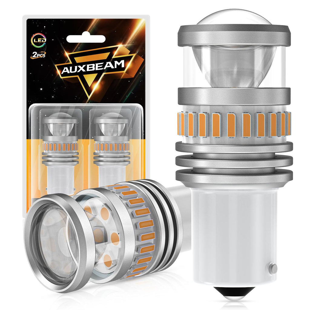 1156 BA15S LED Turn Signal Light Rear/Front, Side Marker Light Bulbs 11W 4000LM 3500K Amber B1 Series | 2 Bulbs