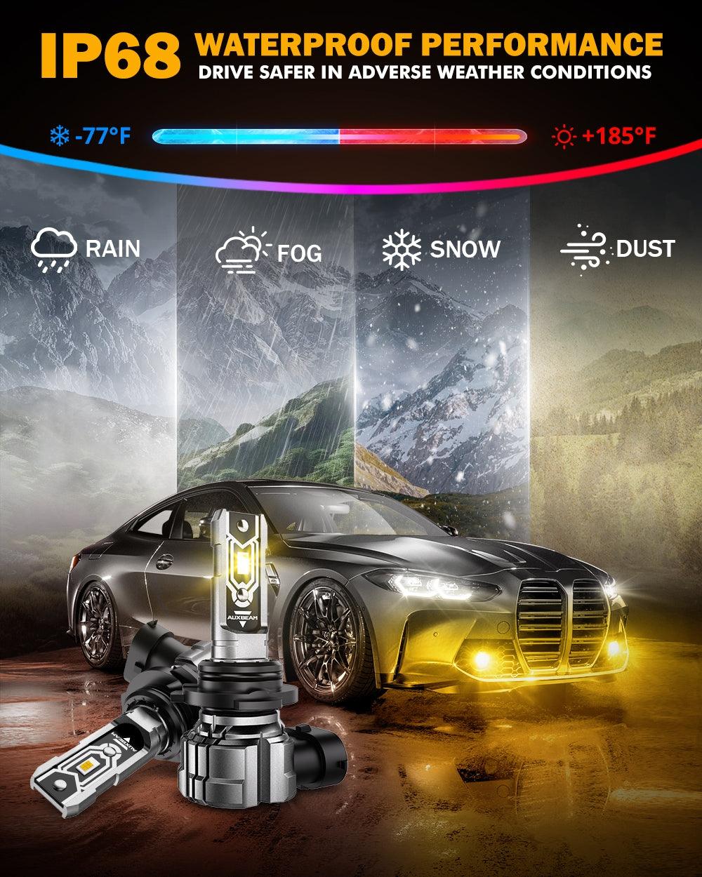 🆕9006 HB4 LED Fog Light/DRL Bulbs 50W 10000LM 3000K Amber Yellow Q5 Series | 2 Bulbs