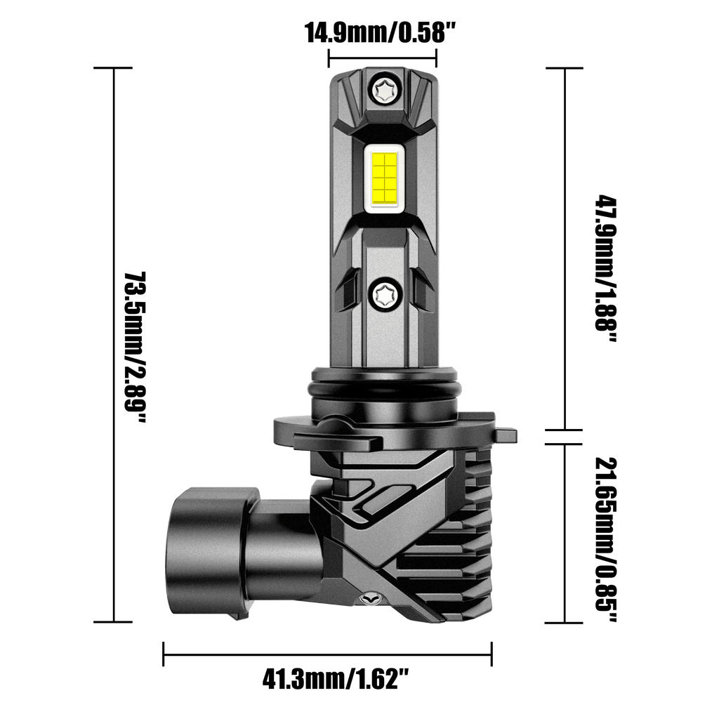 🆕9005+9006 LED Headlight Bulbs Q15 Series Fanless&Wireless 60W 18000LM 6500K Cool White | 4 Bulbs