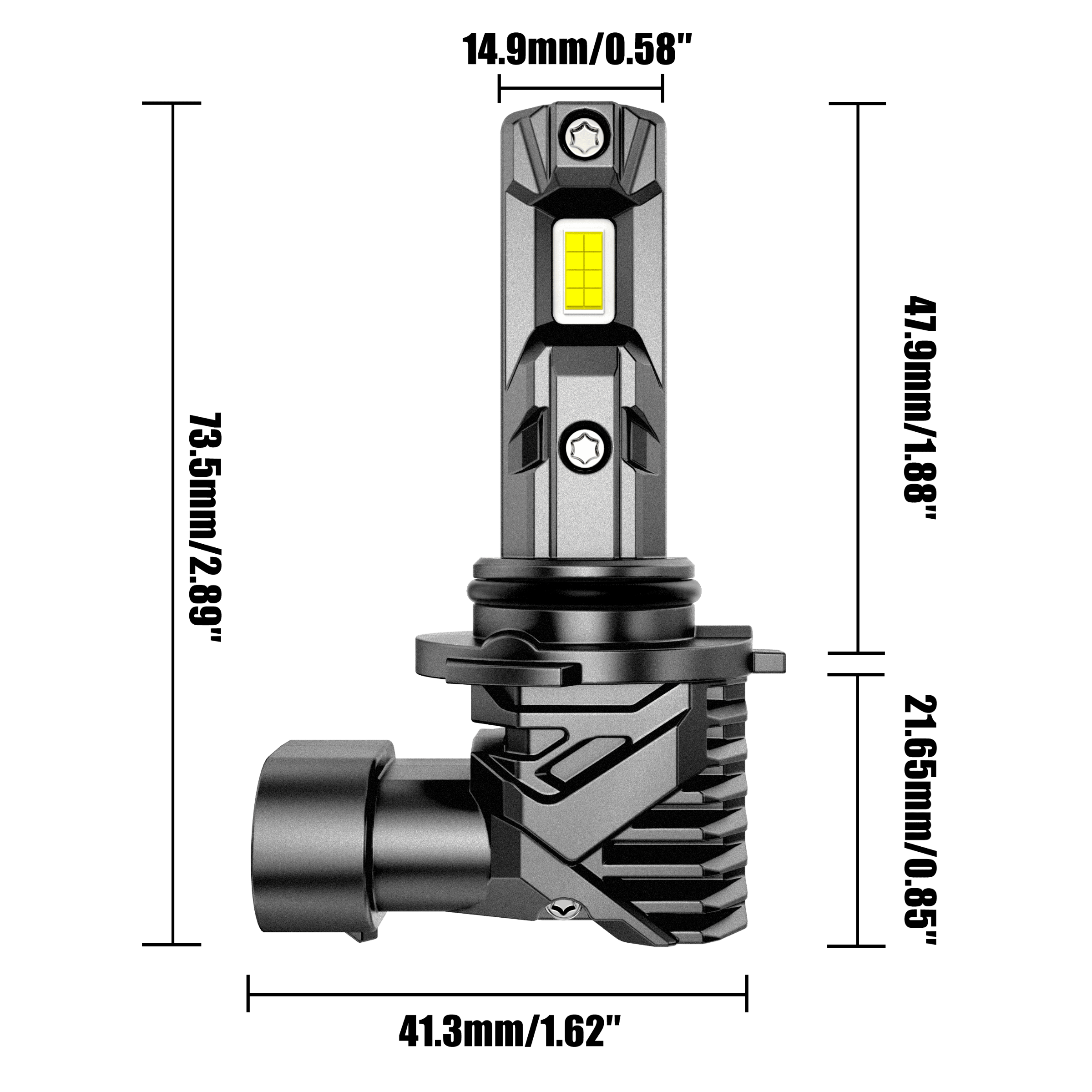 🆕9005+9006 LED Headlight Bulbs Q15 Series Fanless&Wireless 60W 18000LM 6500K Cool White | 4 Bulbs