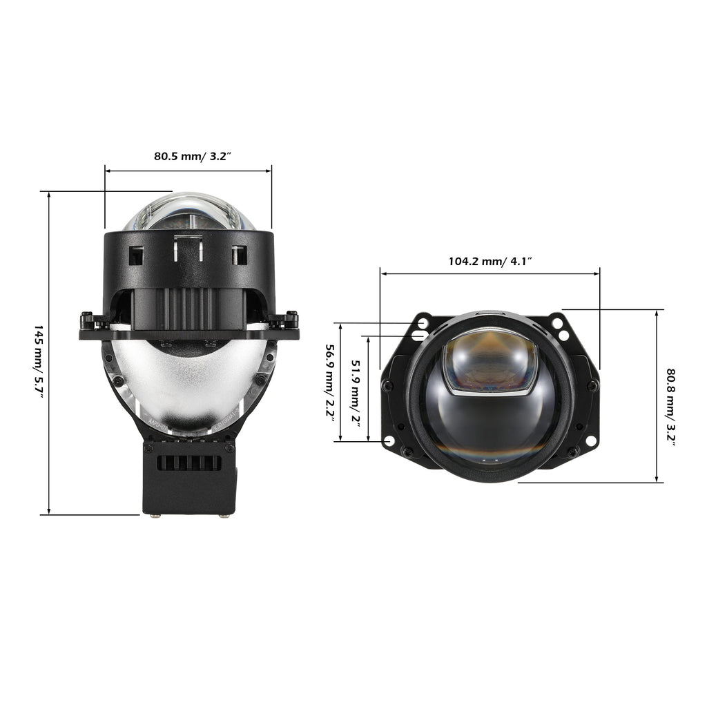 🆕3 Inch 140W Hyperboloid Bi-LED Direct Projector Lens Headlight K9 Series Retrofit Cutting Installation for Car | 2PCS/set