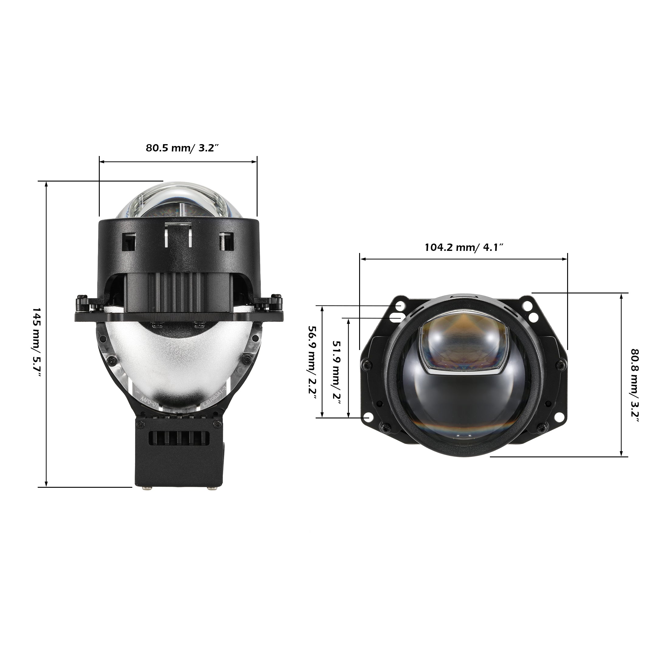 🆕3 Inch 140W Hyperboloid Bi-LED Direct Projector Lens Headlight K9 Series Retrofit Cutting Installation for Car | 2PCS/set