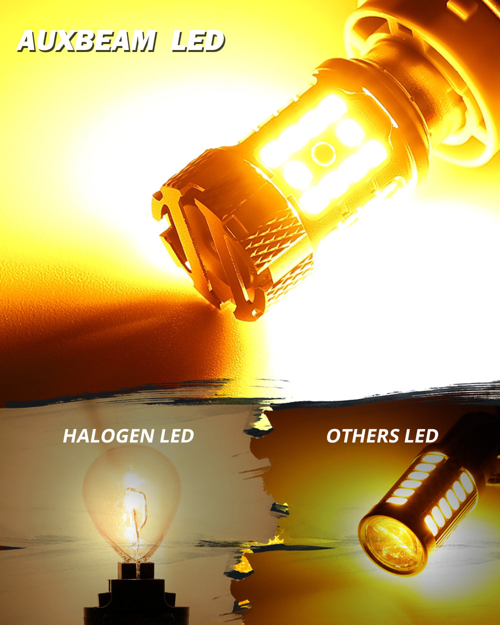 🆕BAU15S 7507 LED Turn Signal Light Rear/Front, Side Maker Light Bulbs 50W 4000LM CAN-Bus Error Free 3000K Amber B21-PRO Series |2 Bulbs