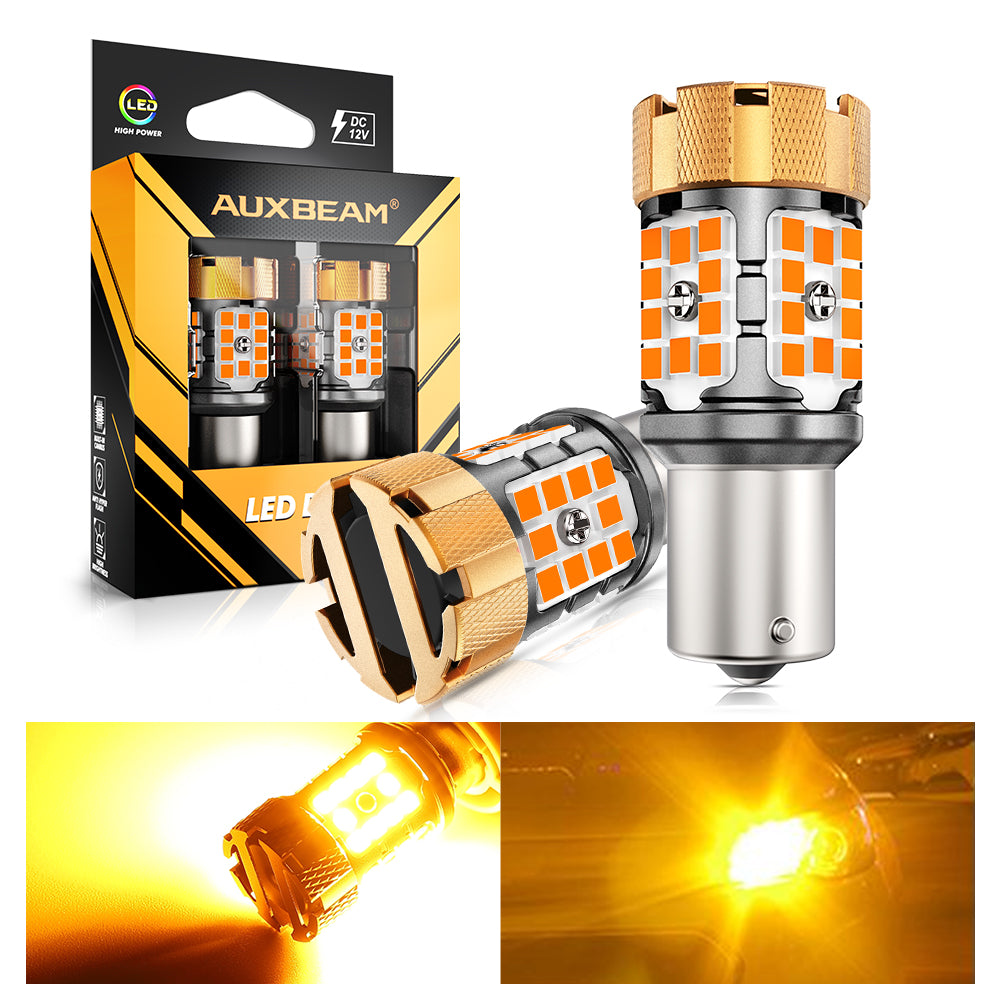 🆕BAU15S 7507 LED Turn Signal Light Rear/Front, Side Maker Light Bulbs 50W 4000LM CAN-Bus Error Free 3000K Amber B21-PRO Series |2 Bulbs