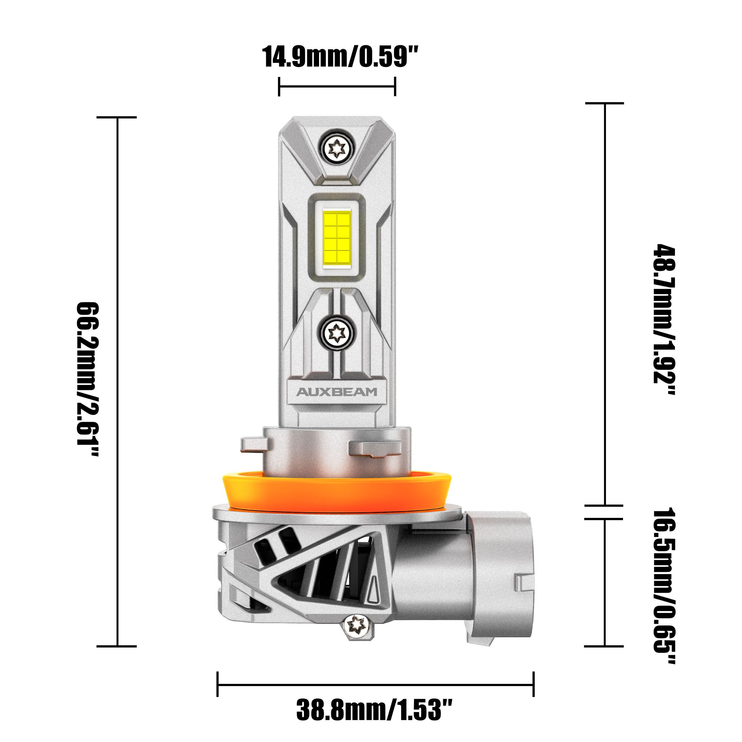 🆕H11+H11 LED Headlight Bulbs 70W 20000LM Q26 Series 1:1 Size Plug-n-Play 6500K Cool White | 4 Bulbs
