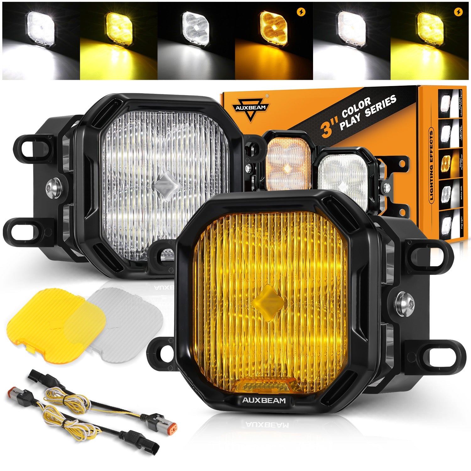 Color Play Series 3 Inch LED Fog Light Kit For Lexus