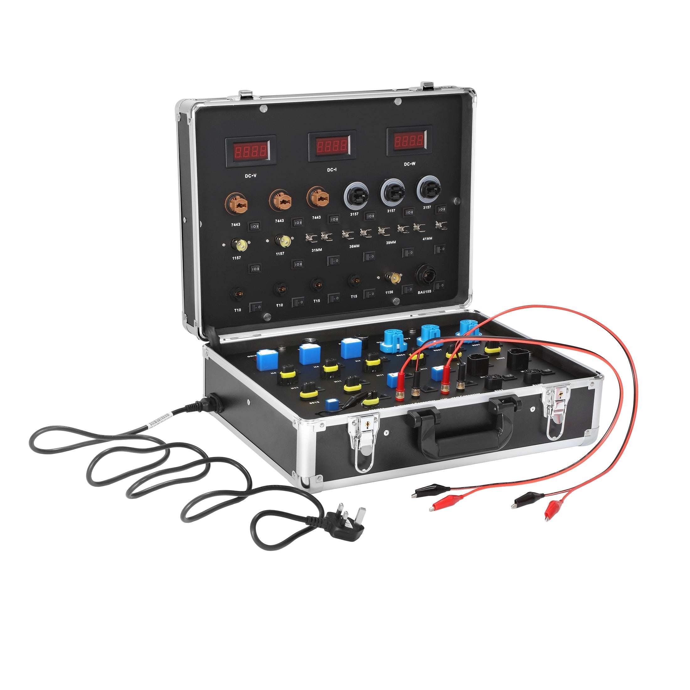Multifunctional Auto LED Bulbs Tester LED Demo Case with 7- 30V Adjustable Voltage, Fit for Voltage, Power, and Lumen Testing of  Fog Lights and Tail Lights