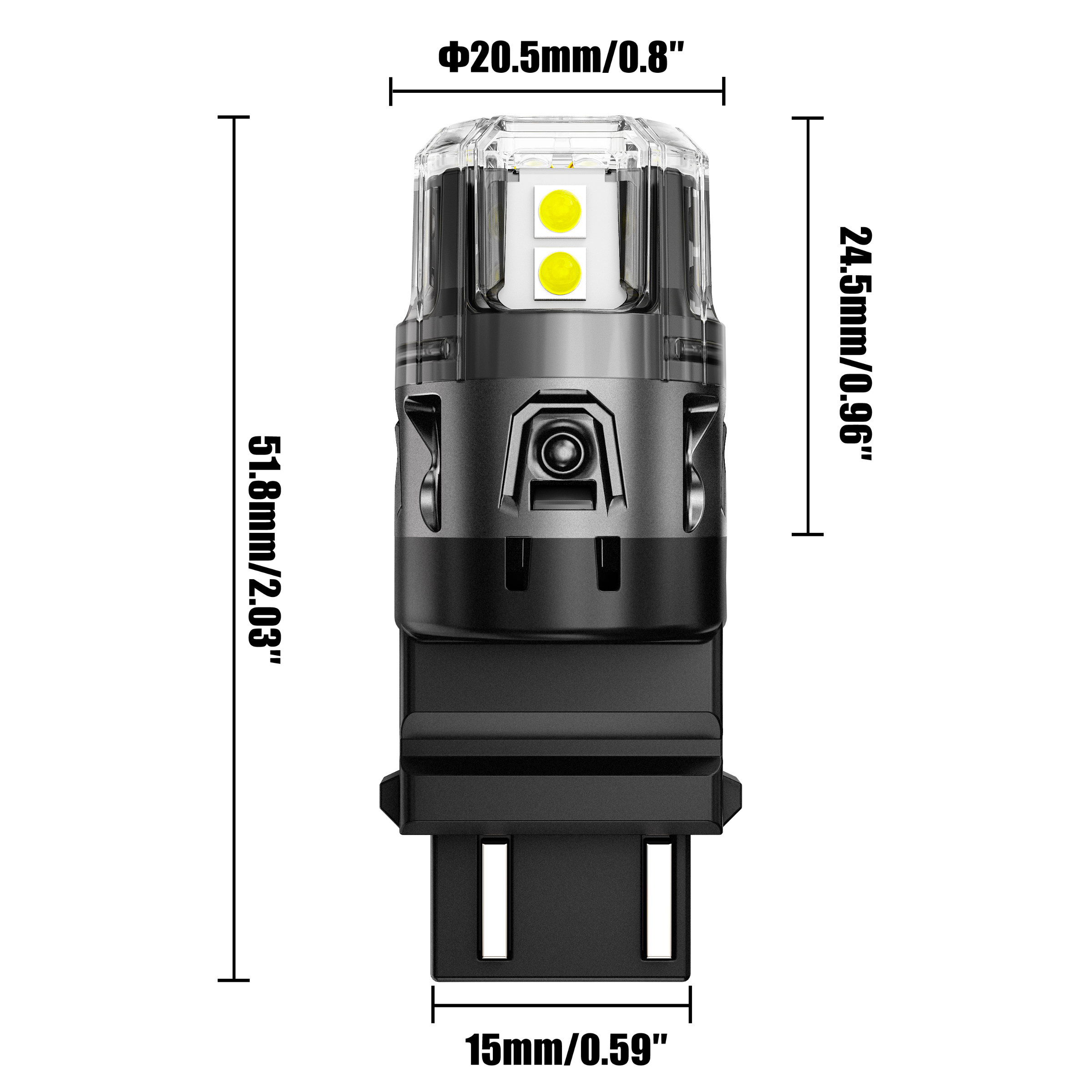 🆕T25 3157 3156 LED Backup Reverse/Turn Signal/Brake Tail Light Bulbs 13W 500% High Brightness CAN-Bus Error Free 6500K White B52 Series | 2 Bulbs