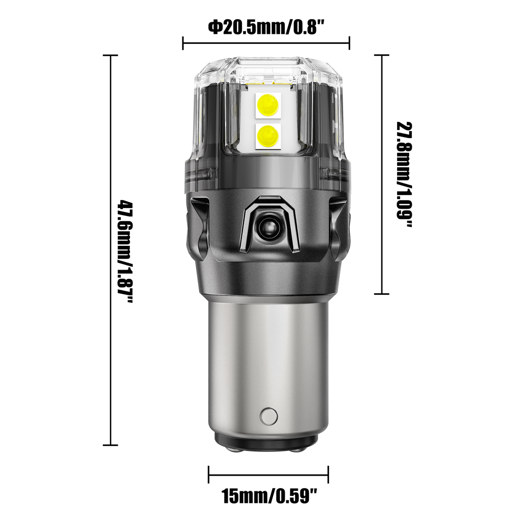 🆕1157 BAY15D LED Backup Reverse/Turn Signal/Brake Tail Light Bulbs 13W 500% High Brightness CAN-Bus Error Free 6500K White B52 Series | 2 Bulbs