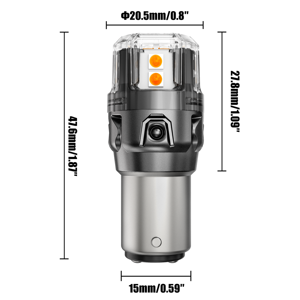 🆕1157 BAY15D LED Turn Signal Light Rear/Front, Side Marker Light Bulbs 13W 500% High Brightness CAN-Bus Error Free 3000K Amber B52 Series | 2 Bulbs