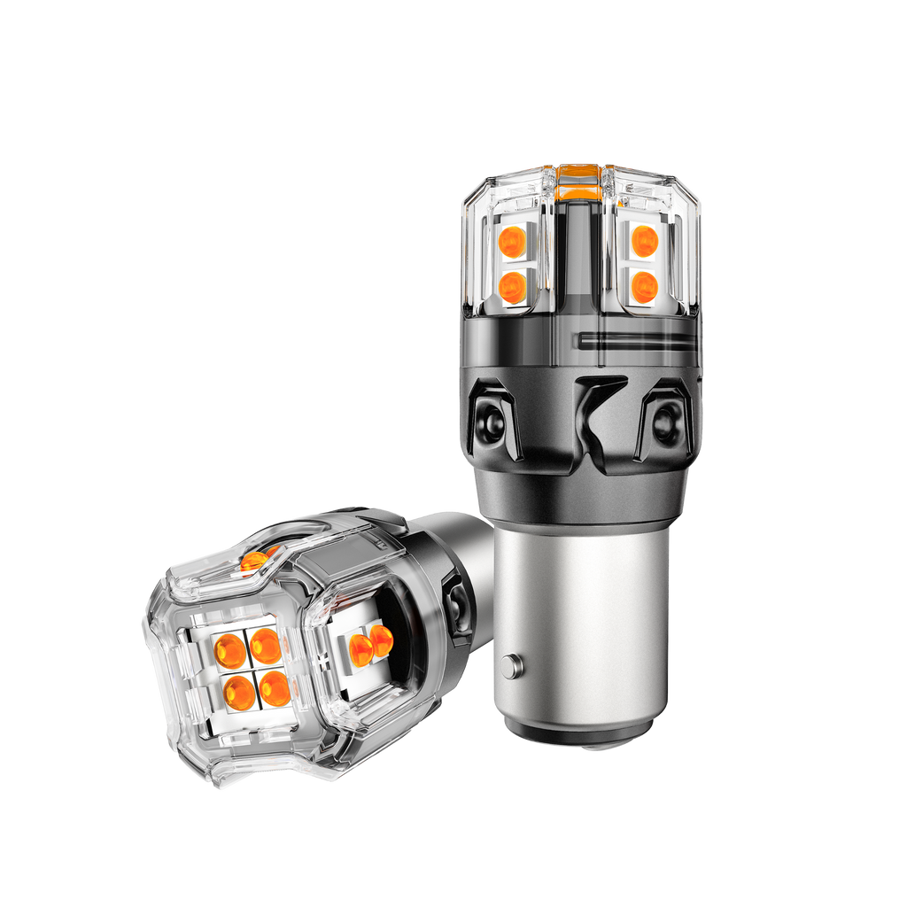 🆕1157 BAY15D LED Turn Signal Light Rear/Front, Side Marker Light Bulbs 13W 500% High Brightness CAN-Bus Error Free 3000K Amber B52 Series | 2 Bulbs