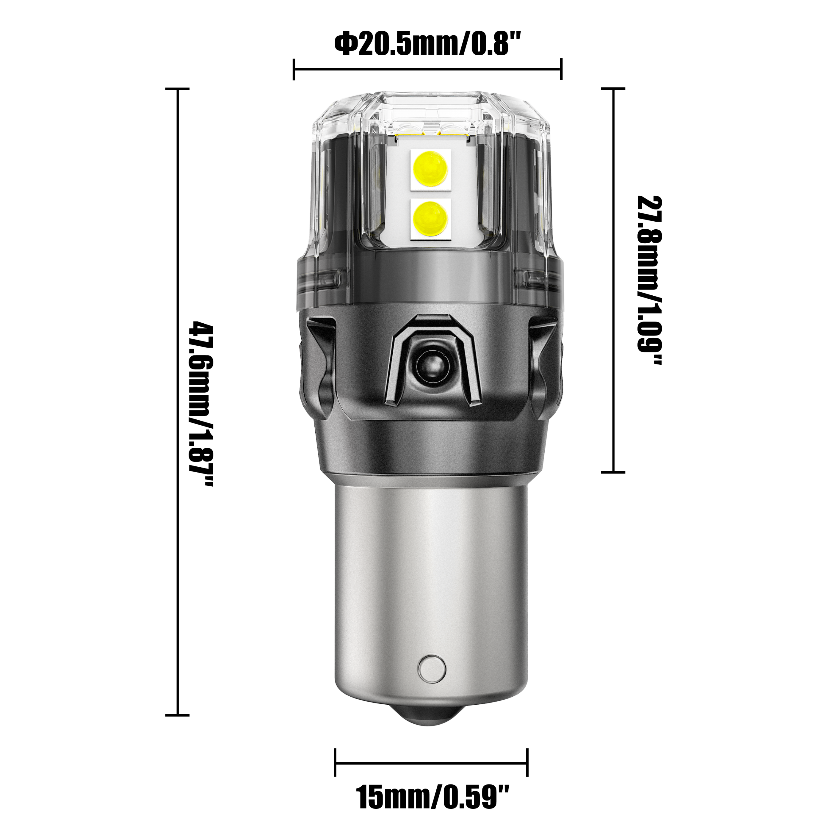 🆕1156 P21W BA15S LED Backup Reverse/Turn Signal/Brake Tail Light Bulbs 500% High Brightness CAN-Bus Error Free 6500K White B52 Series | 2 Bulbs