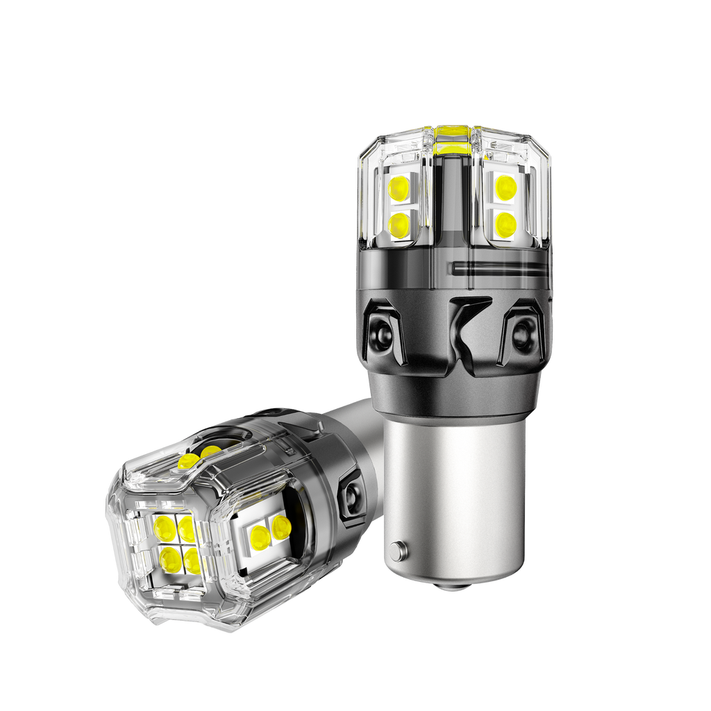 🆕1156 P21W BA15S LED Backup Reverse/Turn Signal/Brake Tail Light Bulbs 500% High Brightness CAN-Bus Error Free 6500K White B52 Series | 2 Bulbs