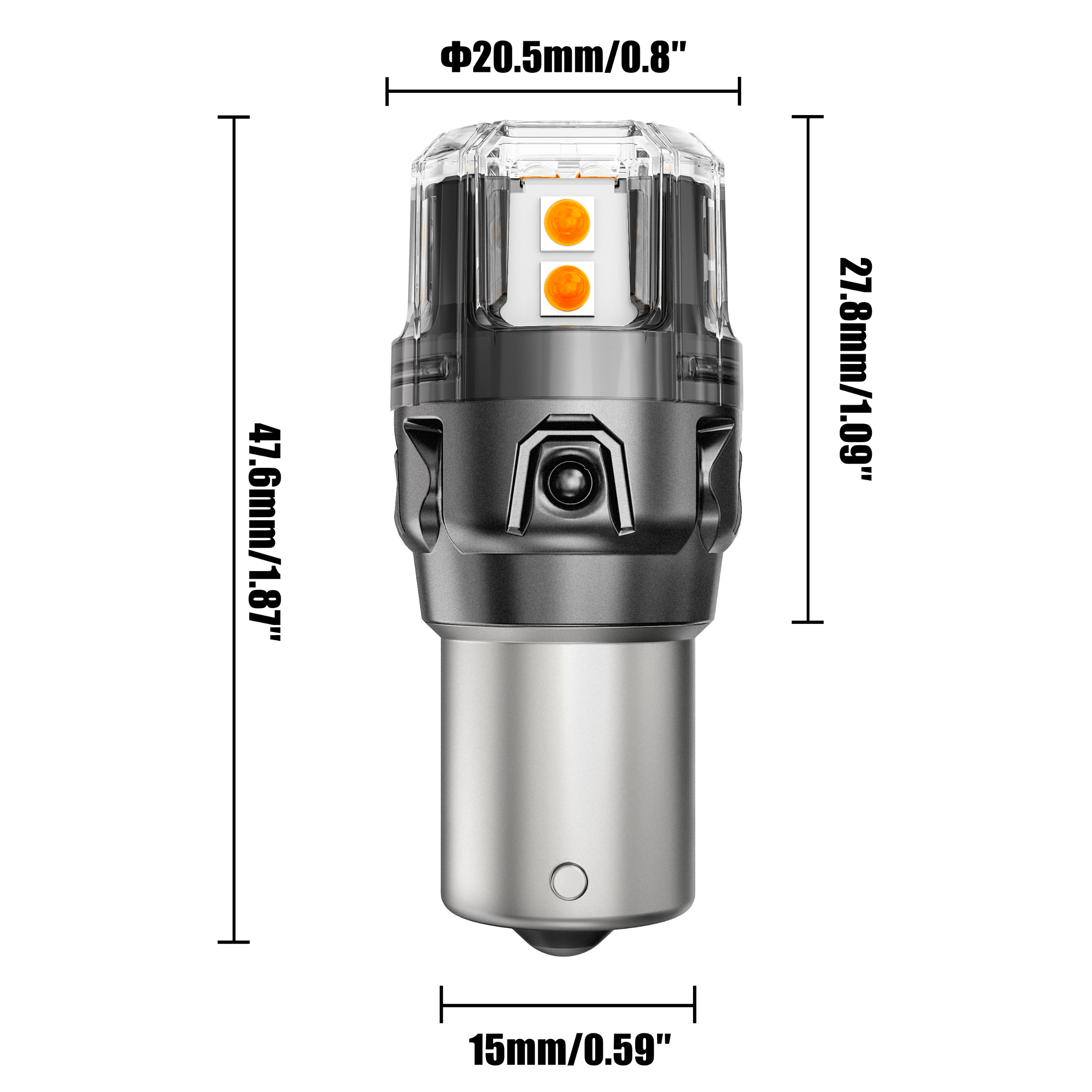 🆕1156 BA15S LED Turn Signal Light Rear/Front, Side Maker Light Bulbs 13W 500% High Brightness CAN-Bus Error Free 3000K Amber B52 Series | 2 Bulbs