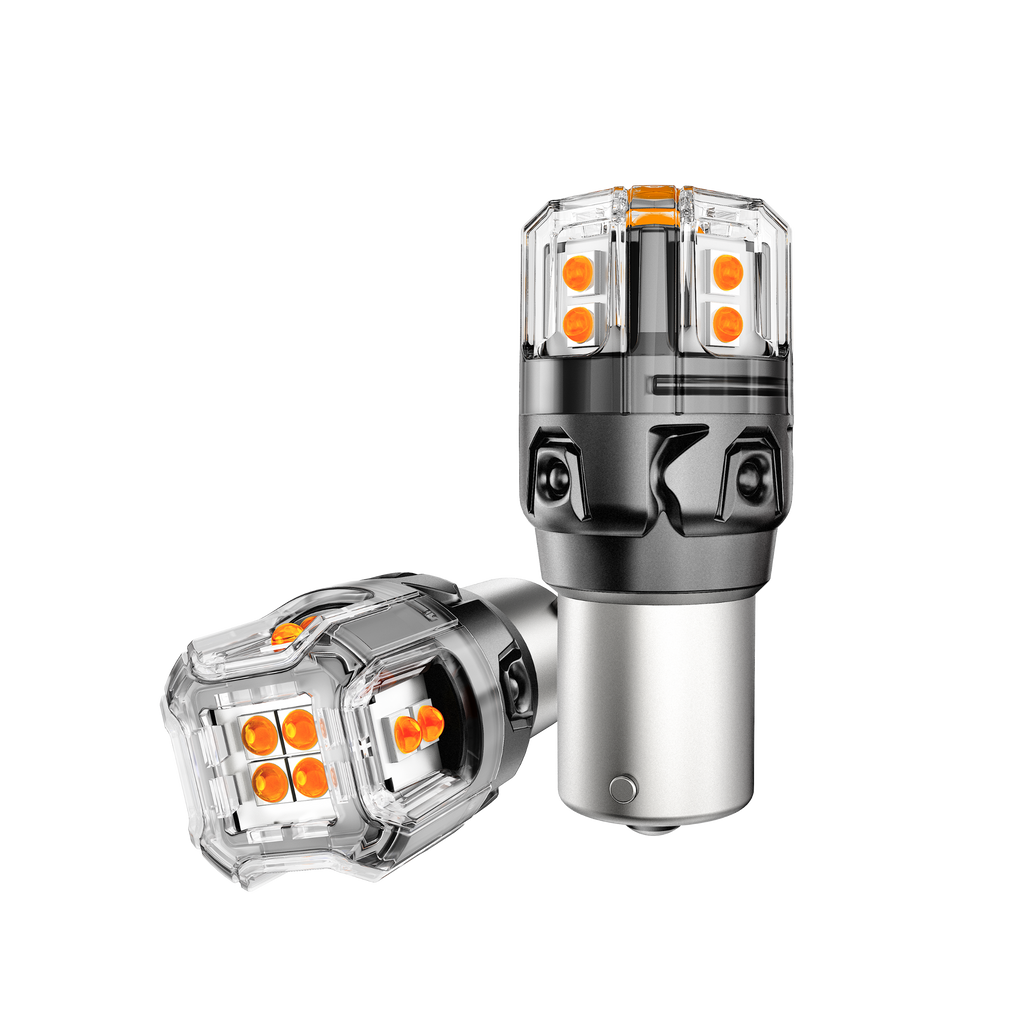 🆕BAU15S 7507 LED Turn Signal Light Rear/Front, Side Maker Light Bulbs 13W 500% High Brightness CAN-Bus Error Free 3000K Amber B52 Series |2 Bulbs