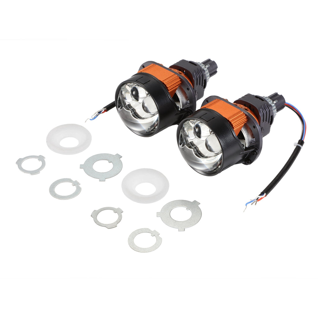 🆕2.5 Inch 100W 6000K Bi-LED Projector Headlight with 3 Direct Laser High Beam Lenses S8 Series – Non-Destructive Installation for Cars | 2pcs/Set