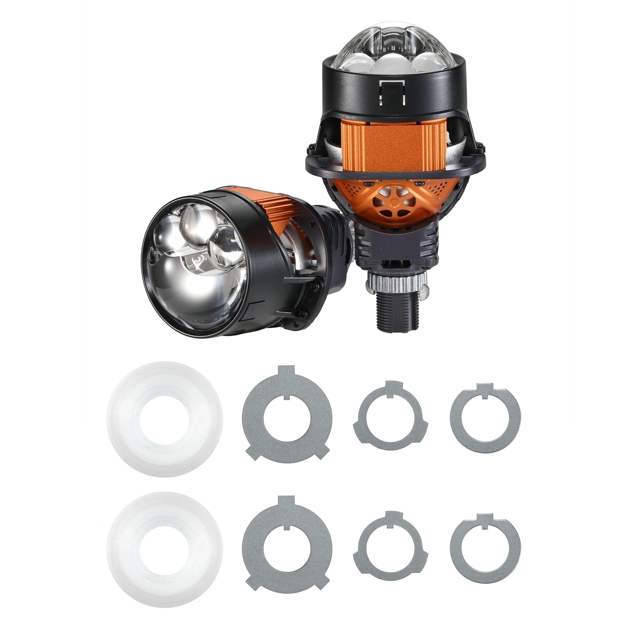 🆕2.5 Inch 100W 6000K Bi-LED Projector Headlight with 3 Direct Laser High Beam Lenses S8 Series – Non-Destructive Installation for Cars | 2pcs/Set