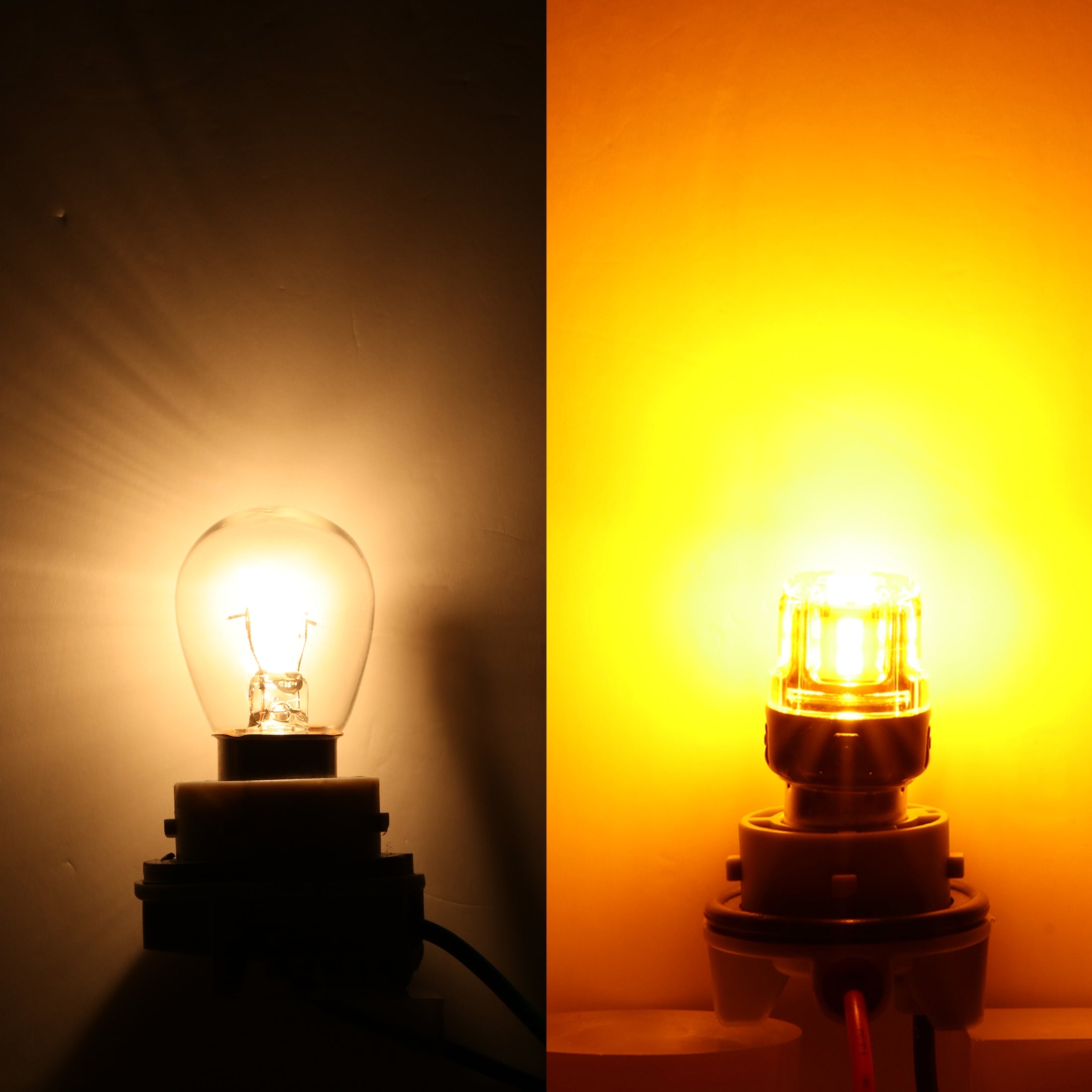 🆕1156 BA15S LED Turn Signal Light Rear/Front, Side Maker Light Bulbs 13W 500% High Brightness CAN-Bus Error Free 3000K Amber B52 Series | 2 Bulbs