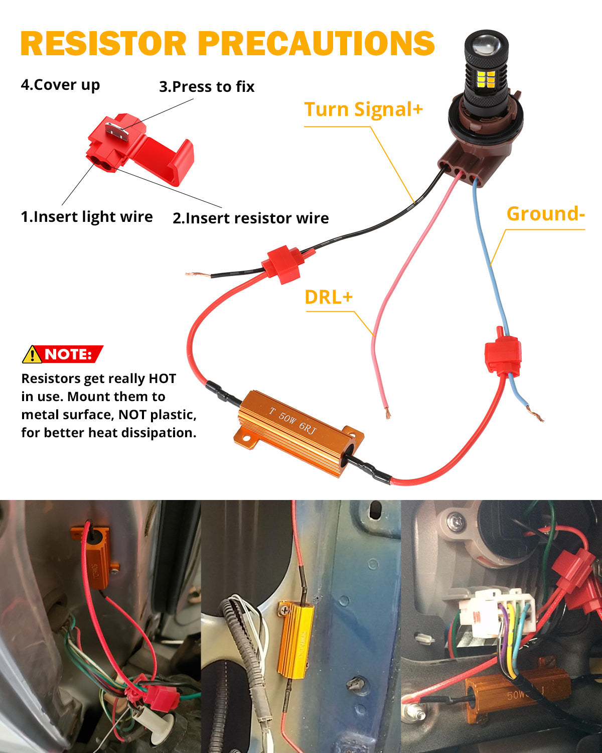 T25 3157 3156 LED Front Turn Signal & DRL Light Bulbs 400% High Brightness Dual Color Switchback White & Amber B1B Series| 2 Bulbs