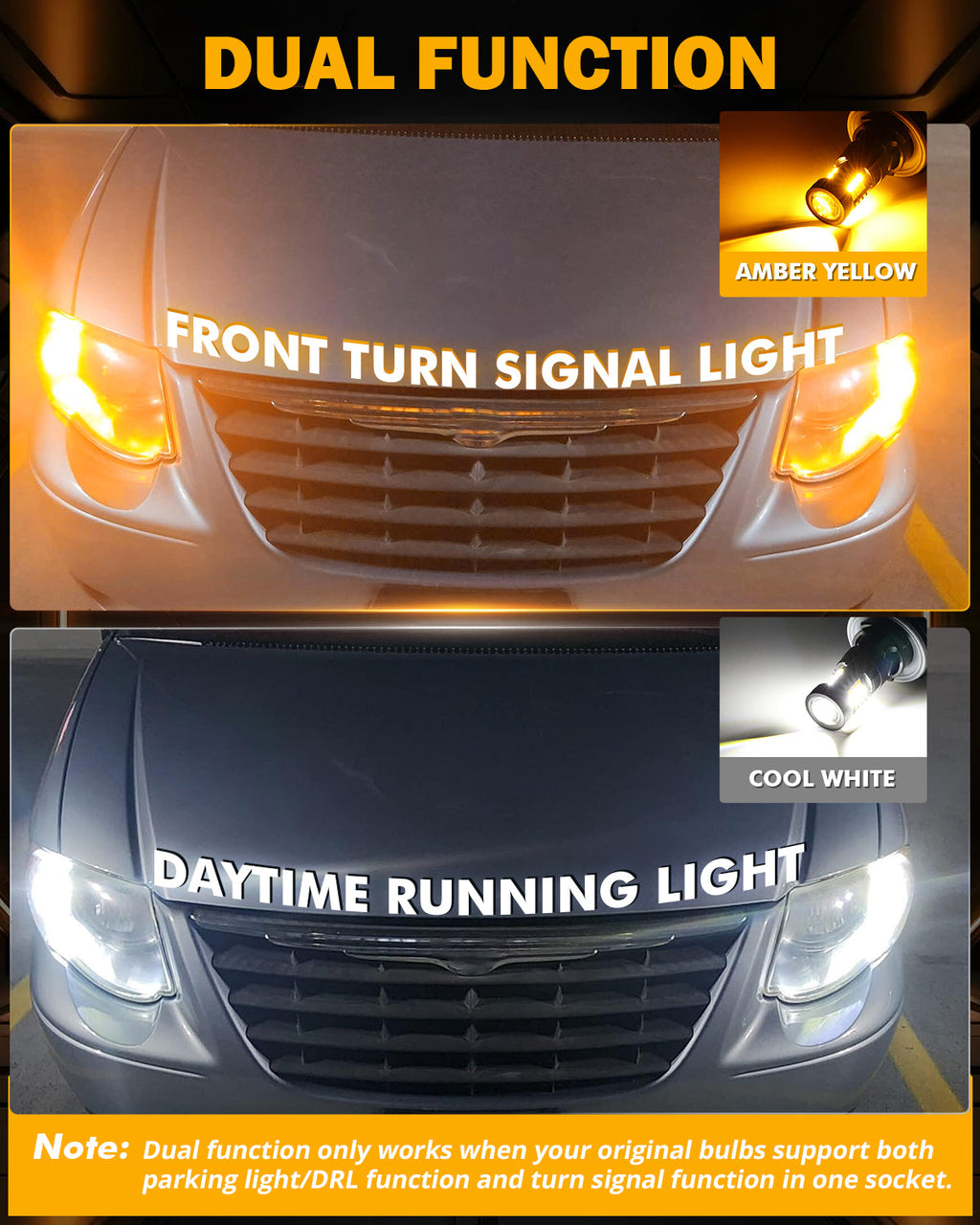 For 2009-2015 Toyota Tacoma 3157 DRL&Turn Signal Light Dual Color Lighting Switchback White&Amber