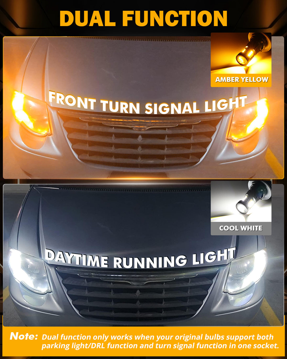 For 2009-2015 Toyota Tacoma 3157 DRL&Turn Signal Light Dual Color Lighting Switchback White&Amber