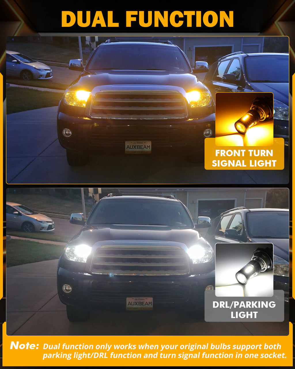 1157 BAY15D LED Front Turn Signal & DRL Light Bulbs 400% High Brightness Dual Color Switchback White & Amber B1B Series | 2 Bulbs