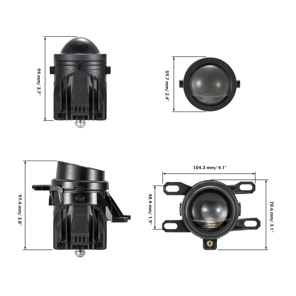 🆕2 Inch 70W Bi-LED Projector Lens Fog Light 6000K HD Lens For Toyota| 2PCS/Set
