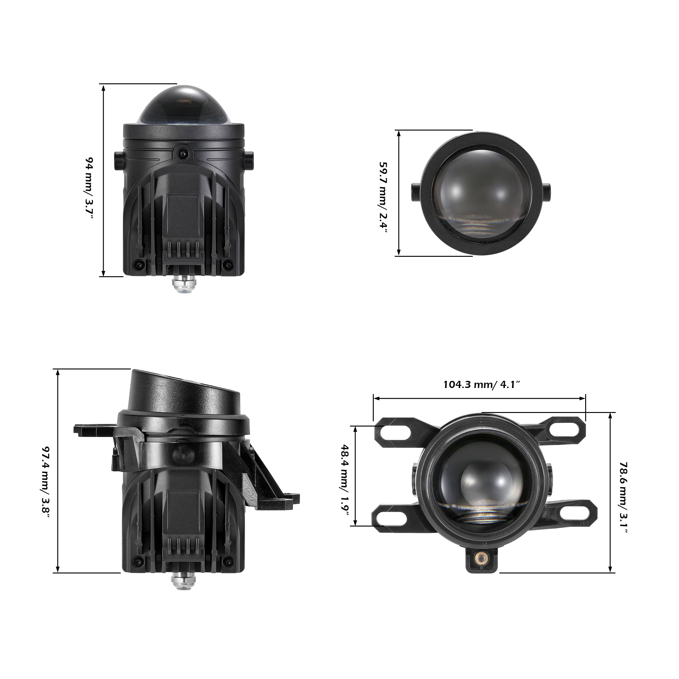 🆕2 Inch 70W Bi-LED Projector Lens Fog Light 6000K HD Lens For Toyota| 2PCS/Set