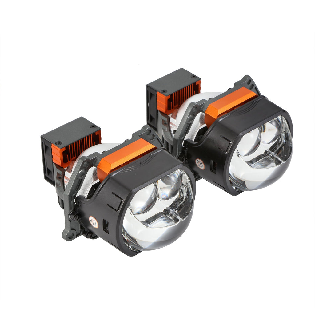 🆕3 Inch 144W 6000K Hyperboloid Bi-LED Projector Lens Headlight with Square Spot Auxiliary High Beam K9 Series, Retrofit Cutting Installation for Car | 2PCS/Set