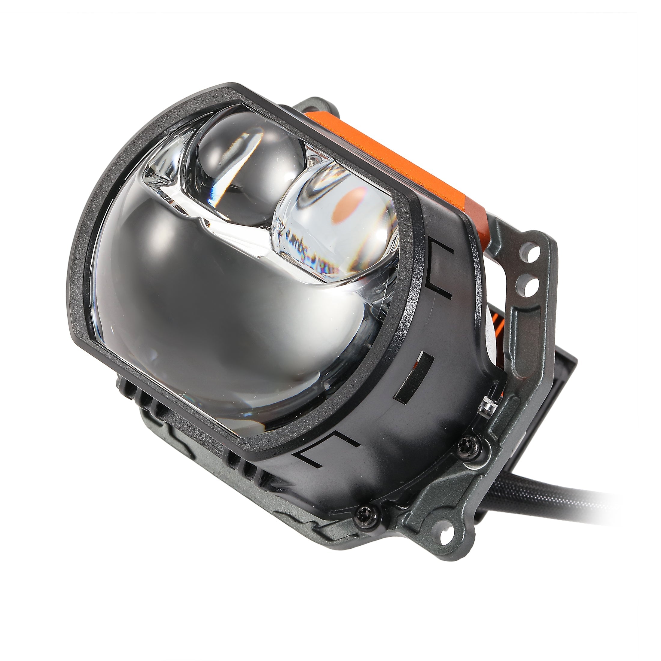 🆕3 Inch 144W 6000K Hyperboloid Bi-LED Projector Lens Headlight with Square Spot Auxiliary High Beam K9 Series, Retrofit Cutting Installation for Car | 2PCS/Set