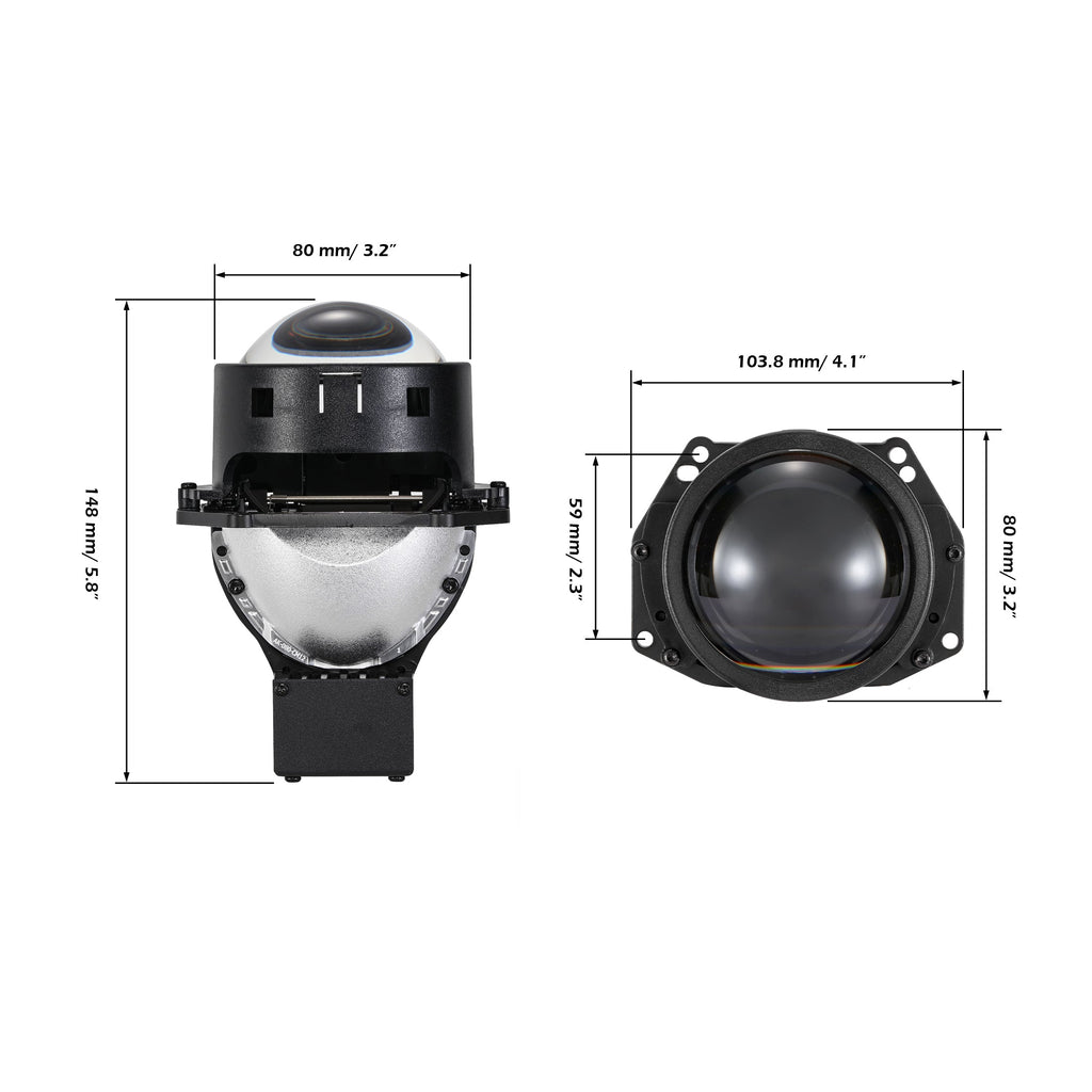 🆕3 Inch 112W 6000K Bi-LED Projector Lens Healidght K9 Series Retrofit Cutting Installation for Car | 2PCS/Set