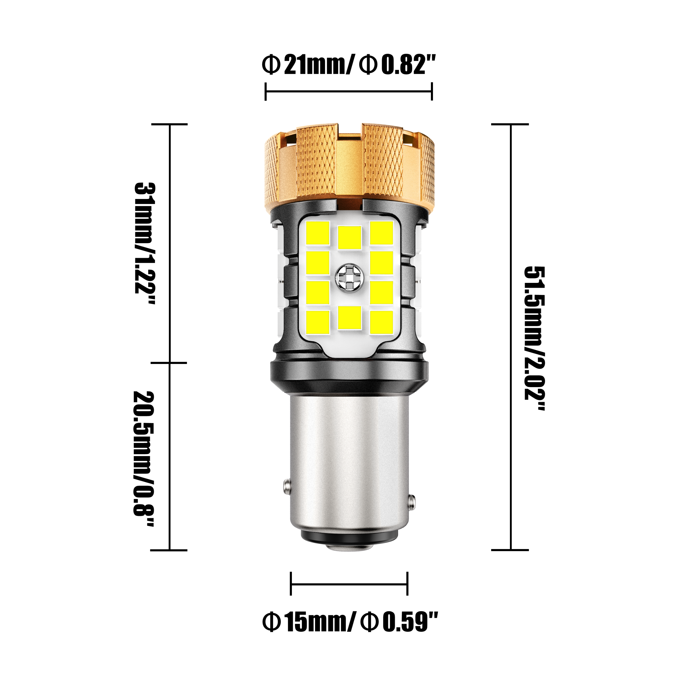 🆕1157 BAY15D LED Backup Reverse/Turn Signal/Brake Tail Light Bulbs 50W 4000LM CAN-Bus Error Free 6500K White B21-PRO Series | 2 Bulbs
