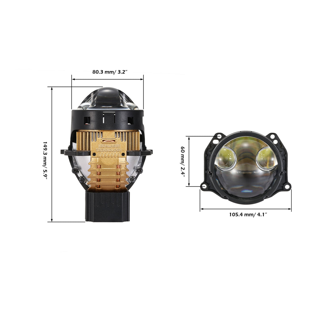 🆕3 Inch 170W 6000K Hyperboloid Bi-LED Projector Lens Headlight with Round Spot Auxiliary High Beam K9 Series, Retrofit Cutting Installation for Car | 2PCS/Set
