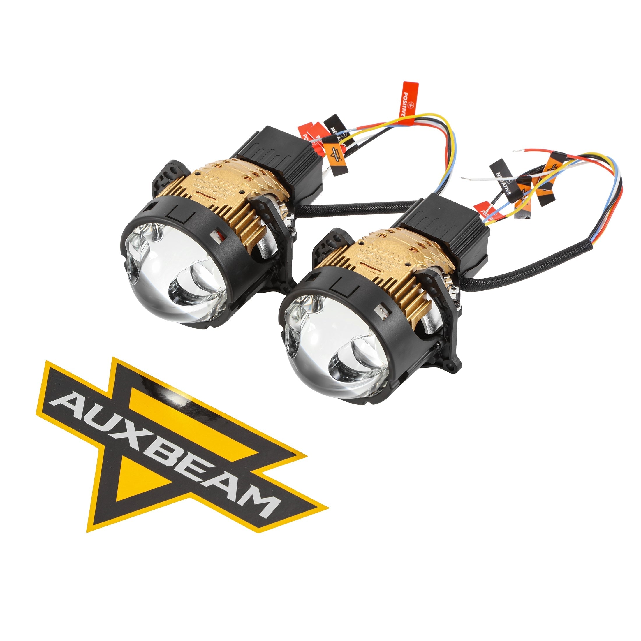 🆕3 Inch 170W 6000K Hyperboloid Bi-LED Projector Lens Headlight with Round Spot Auxiliary High Beam K9 Series, Retrofit Cutting Installation for Car | 2PCS/Set