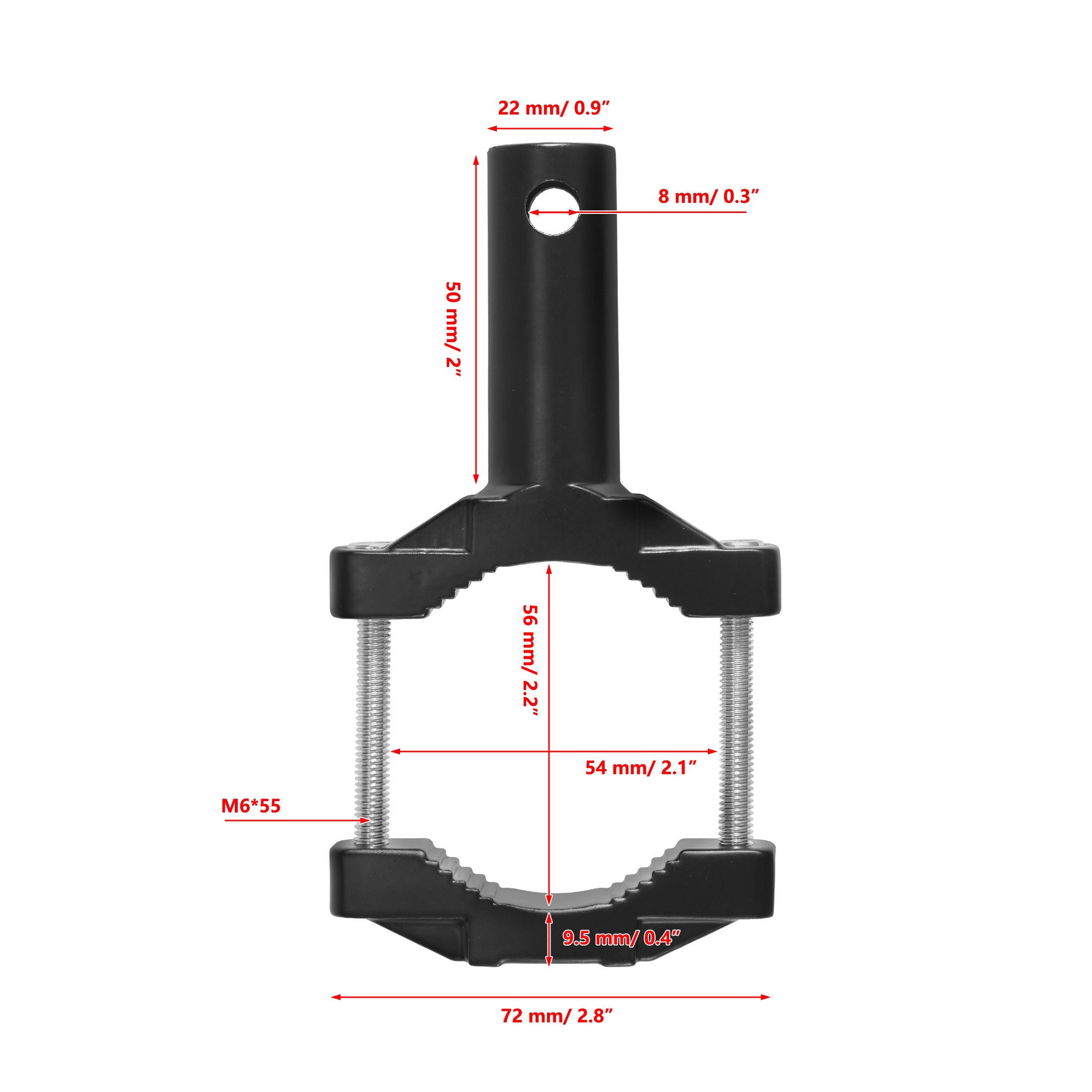 Universal Spotlight Mount Bracket Extension Tube Clamp for Motorcycle, Headlight Bracket Spot Fog Light Lamp Tube Mount, For Most ATVs, Vehicles, Trucks, Ships, Agricultural Vehicles | 2 Set