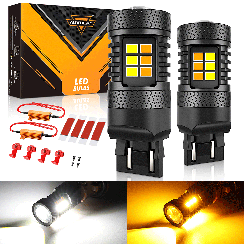 For 2016-2020 Toyoto Tacoma 7443/T20 DRL&Turn Signal Light Dual Color Lighting Switchback White&Amber