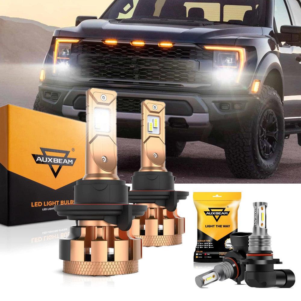 For FORD F150 F250 F350 F-16 Plus Series H13 Built-in Canbus Automotive Grade 14000LM LED Light Bulbs High Low Beam Bundle