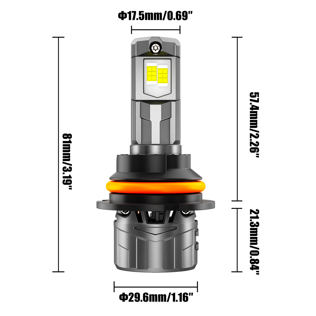 🆕9007/HB5 LED Headlight Bulbs 100W 22000LM F18 Series 1:1 Mini Size 6500K Cool White | 2 Bulbs