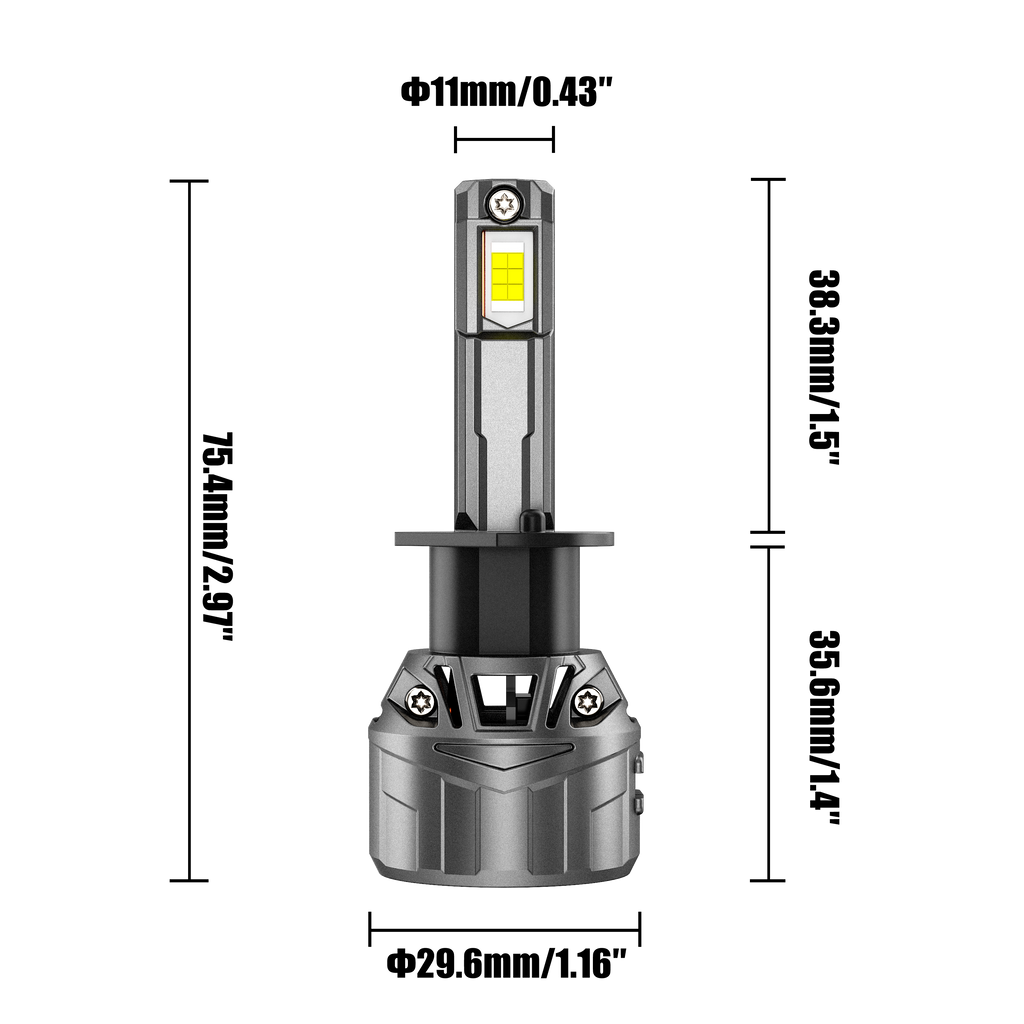 🆕H1 LED Headlight Bulbs 100W 22000LM F18 Series 1:1 Mini Size 6500K Cool White | 2 Bulbs