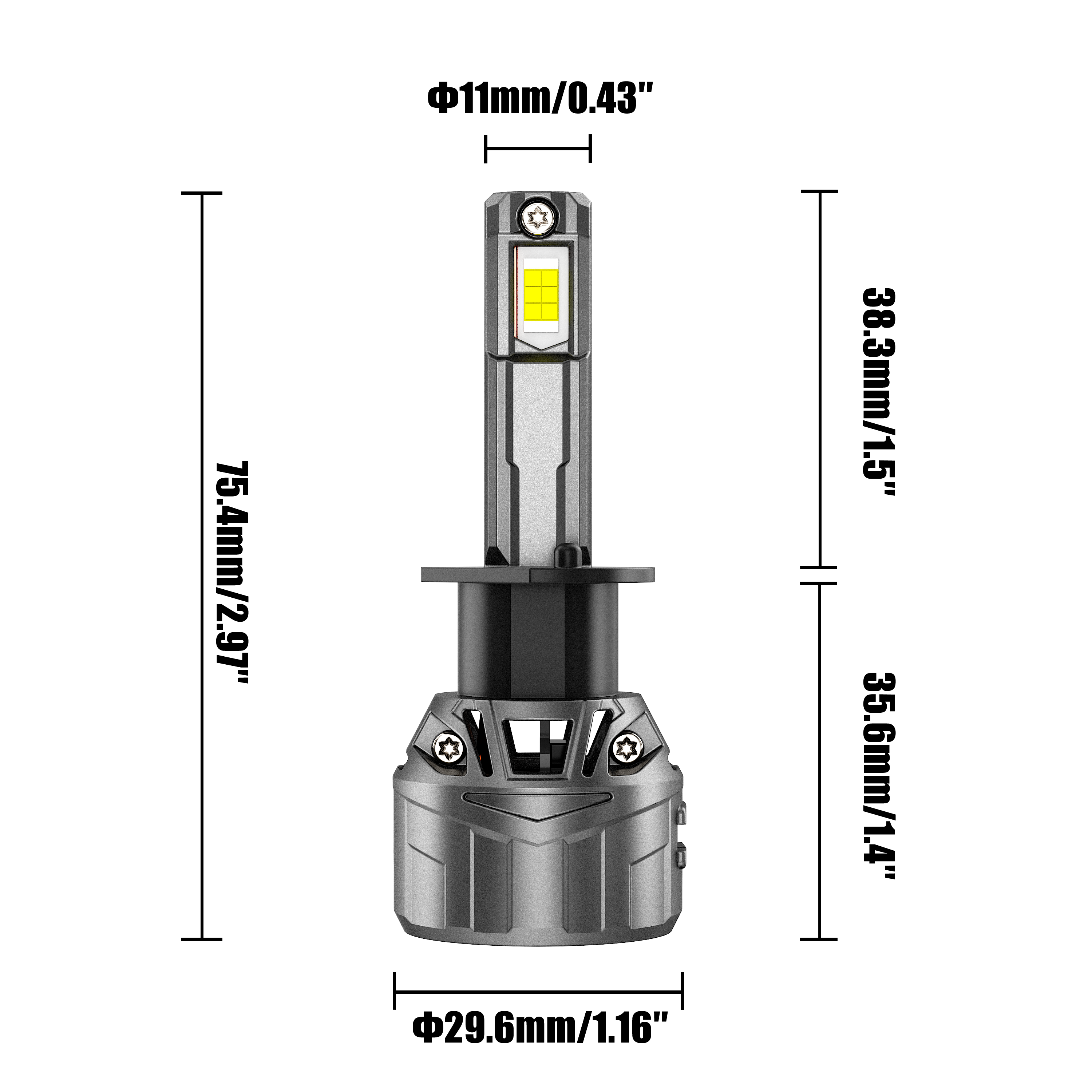 🆕H1 LED Headlight Bulbs 100W 22000LM F18 Series 1:1 Mini Size 6500K Cool White | 2 Bulbs